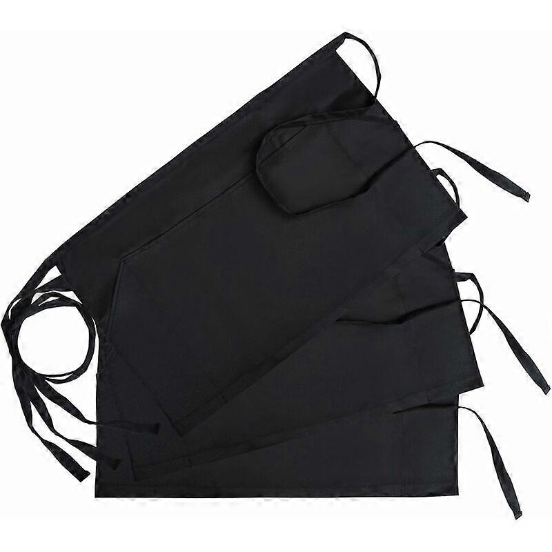 Set of 3 Unisex Short Aprons with Pockets for Chef Baker Waiters Waitresses Waiters Artisans