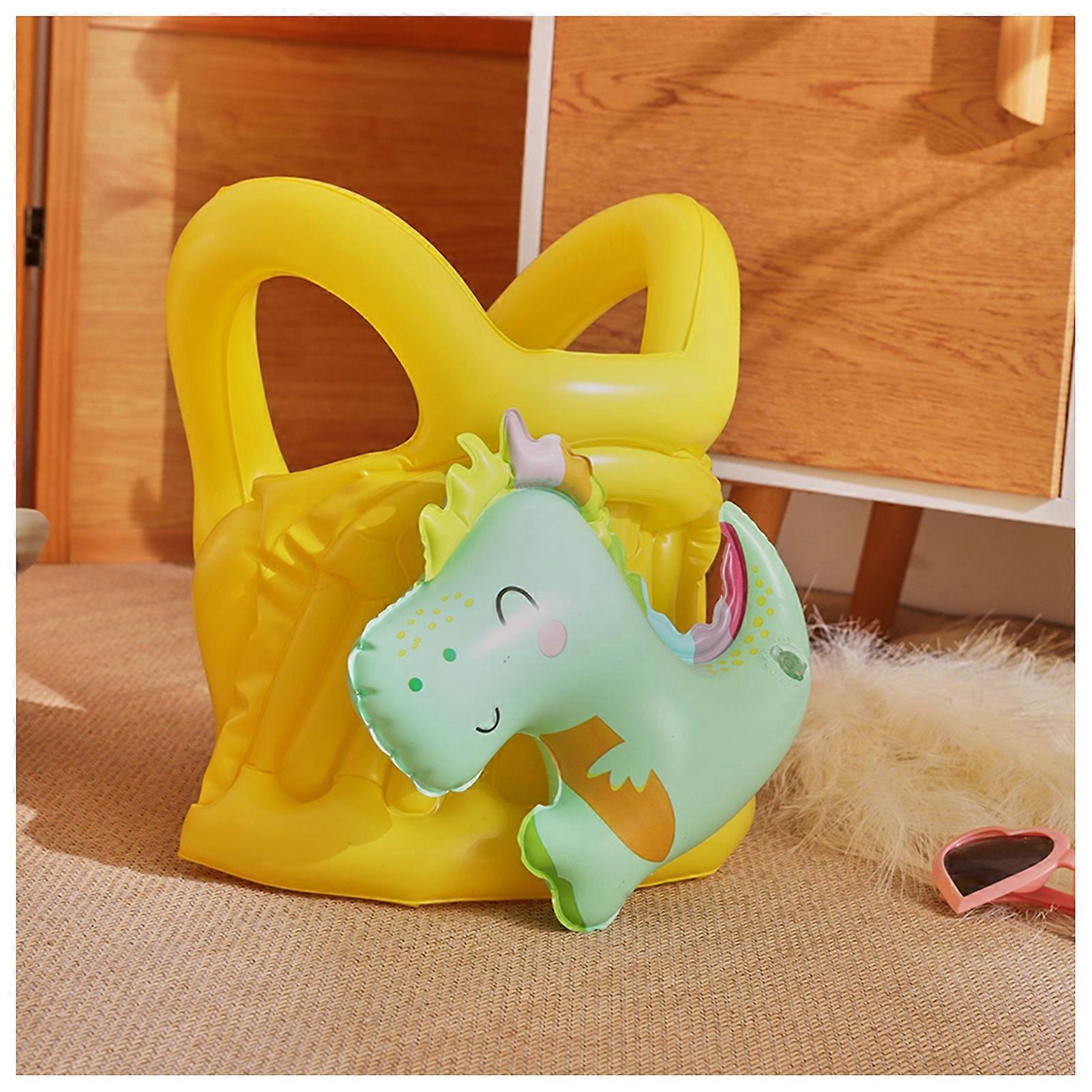 Baby Inflatable Swim Ring Transparent Dinosaur Shape Sitting Pockets Float Ring
