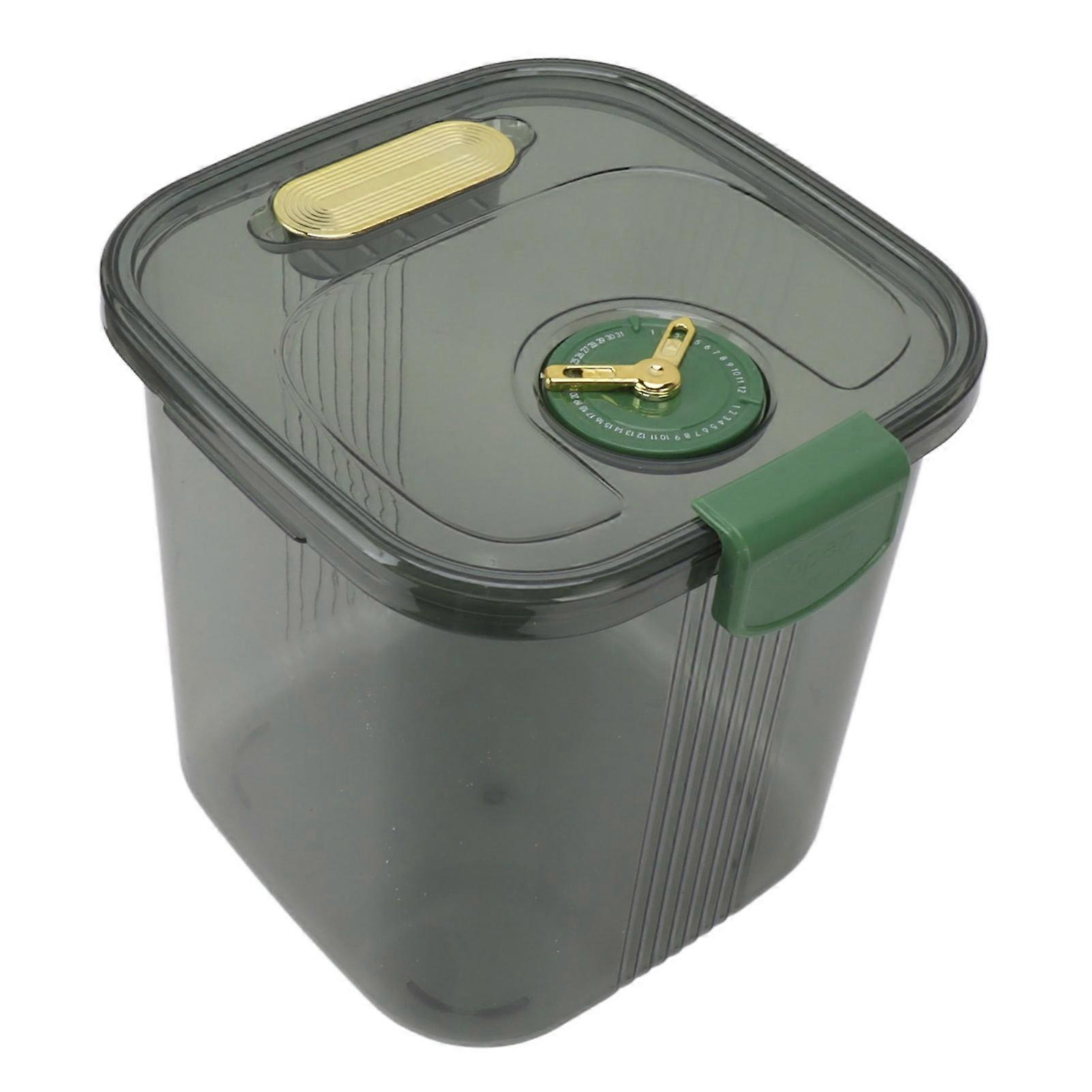 Green Stackable Airtight Rice Container 10kg/22.0lb with Date - Large Capacity for Grain Flour Snacks and Sugar