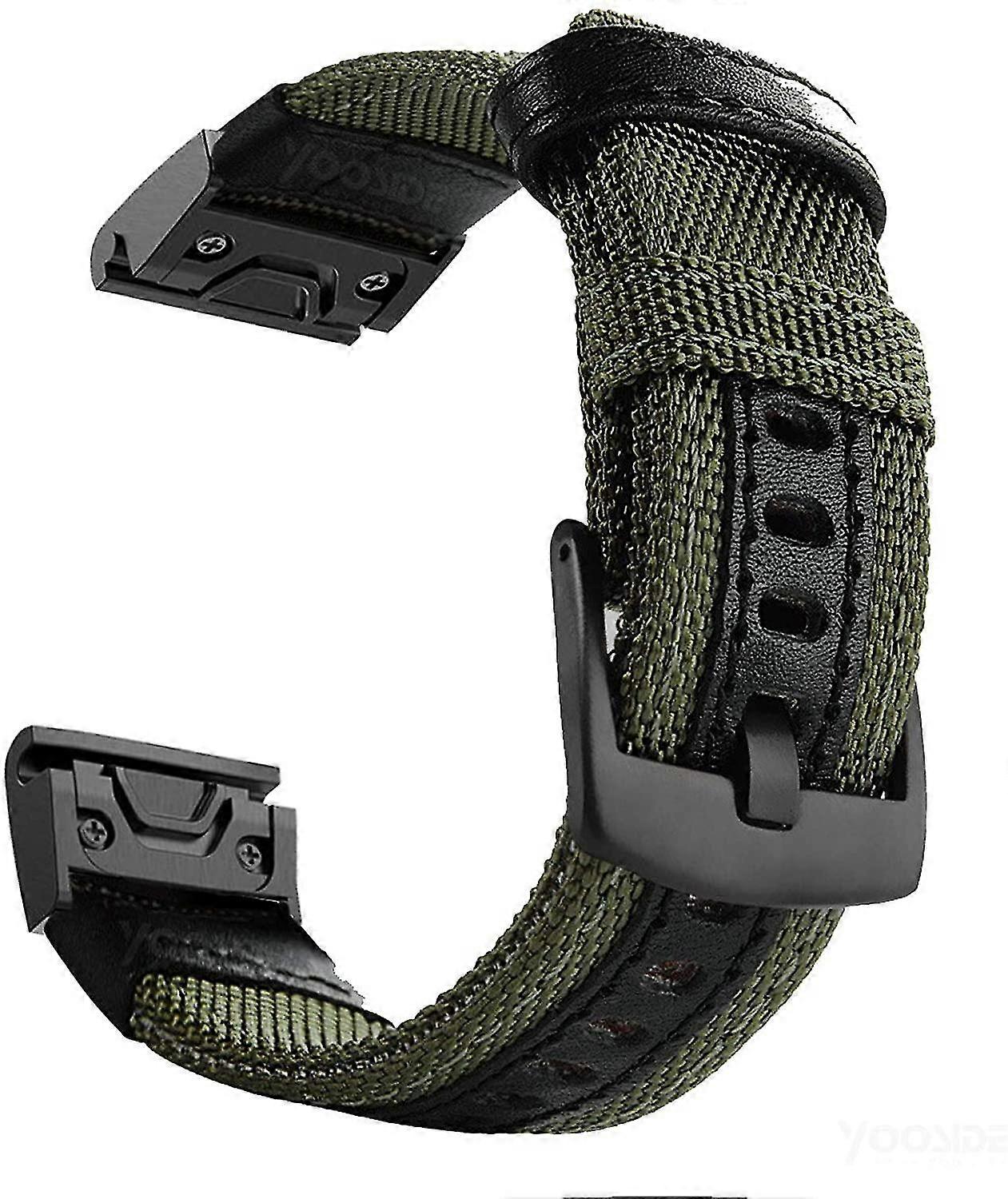 22 mm nylonrem passer til Garmin Fenix 5/Fenix 6 (grønn)