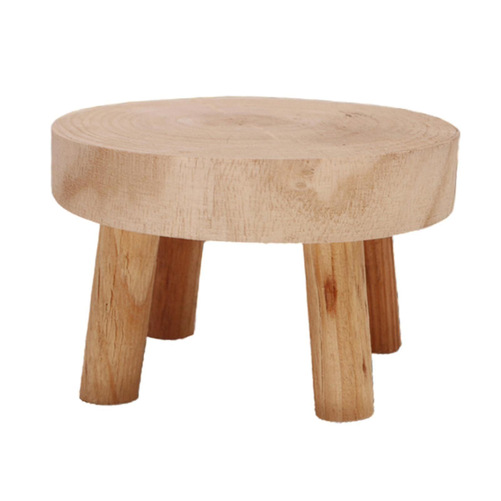 Mini Wooden Stool Flower Display Stand Modern Potted Planter Supports For Indoor