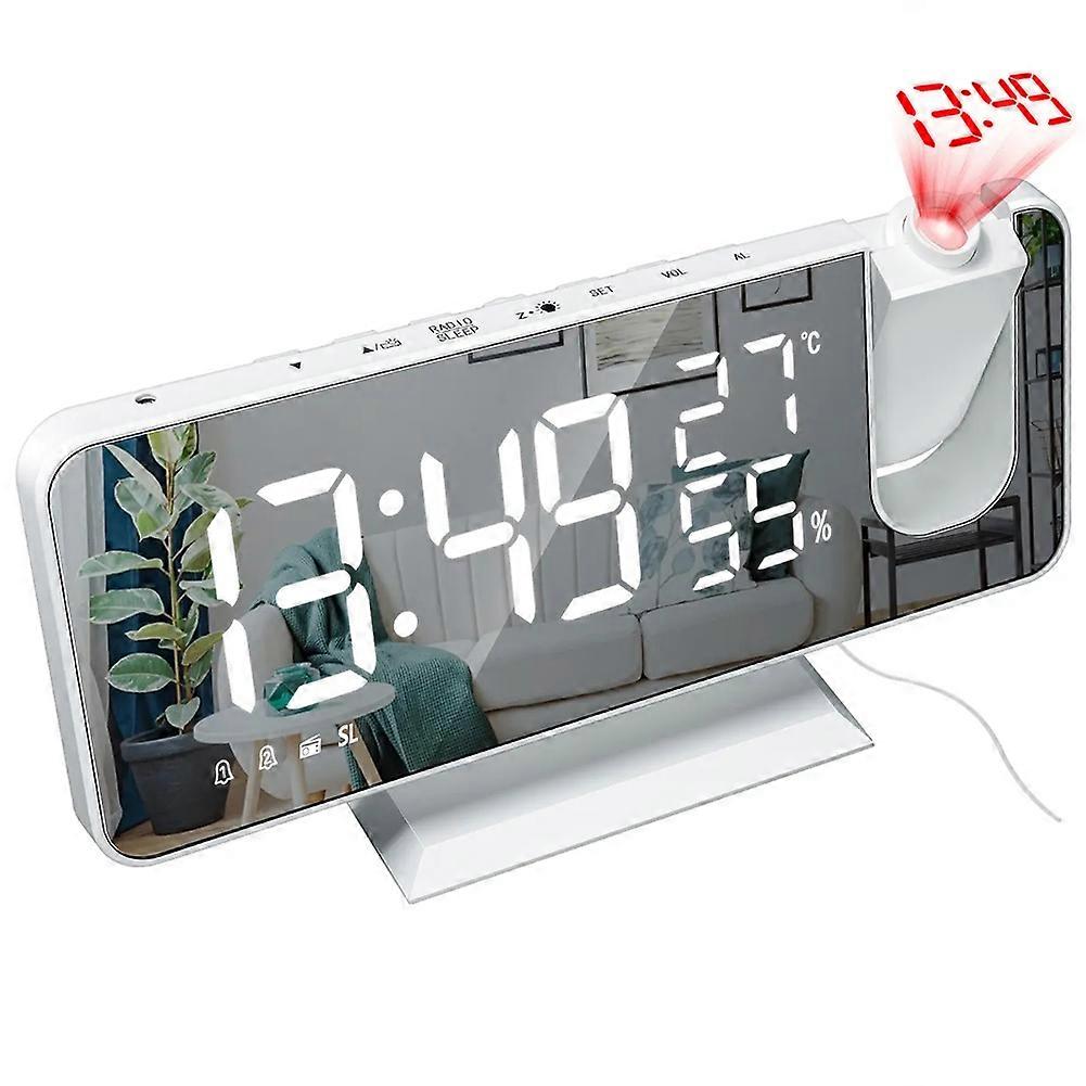 Radio projection alarm clock LED large screen display temperature and humidity electronic clock