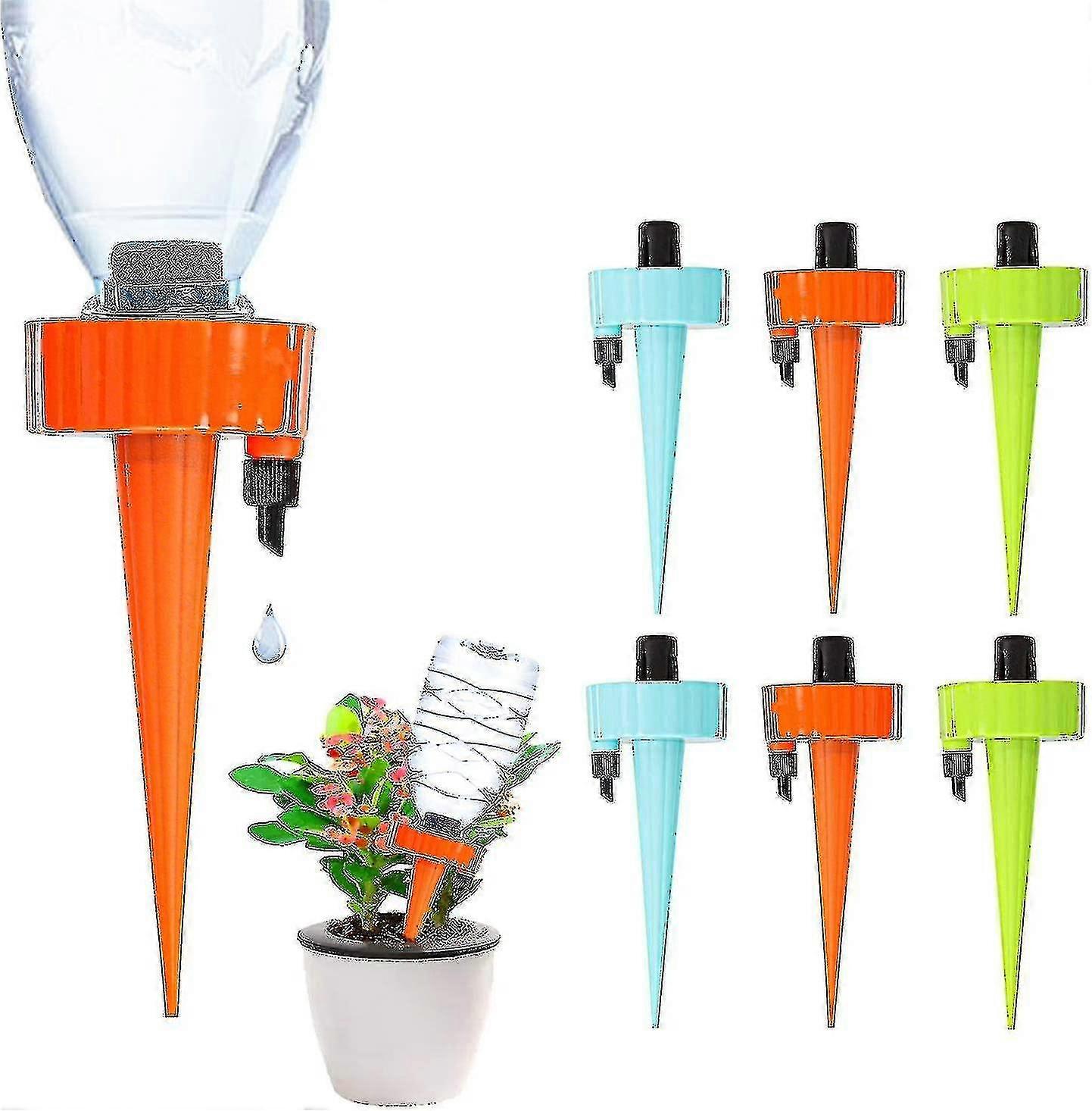 6pcs Self Watering Spikes, Automatic Drip Irrigation Plant Waterer With Slow Release Control Valve S-ZZY