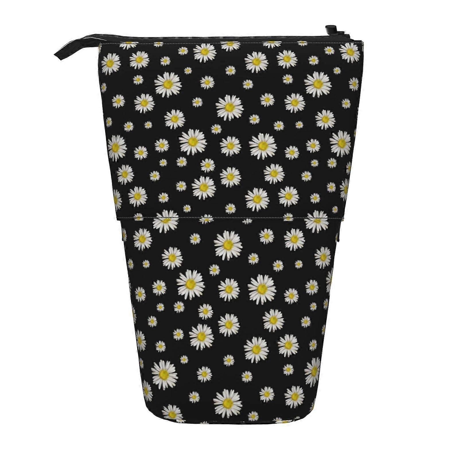 Daisy Pencil Case Stand Up Pencil Bag Telescopic Pencil Case With Zipper Portable Makeup Bag