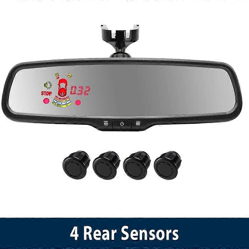 GreenYi Auto Dimming Mirror Monitor with Car Auto Parktronic LED Parking Sensor 4/8 Radar Detector System Display