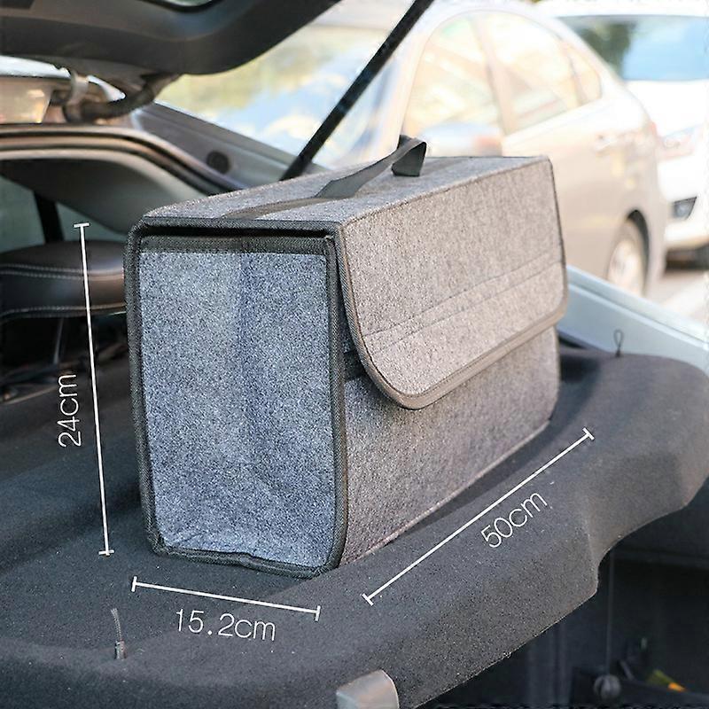 Car Trunk Organizer Soft Felt Storage Box Large Anti Slip Compartment Boot Storage Organizer Tool Bag Car Storage Bag