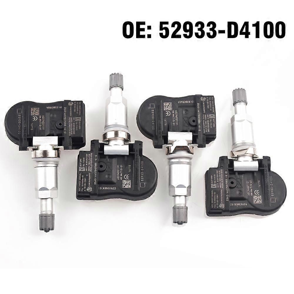 4 PCS Car Tire Pressure Monitor Sensor TPMS 52933-D4100 52933D4100 for KIA HYUNDAI GRANDEUR I30 IONIQ KONA Genesis G90 ELANTRA