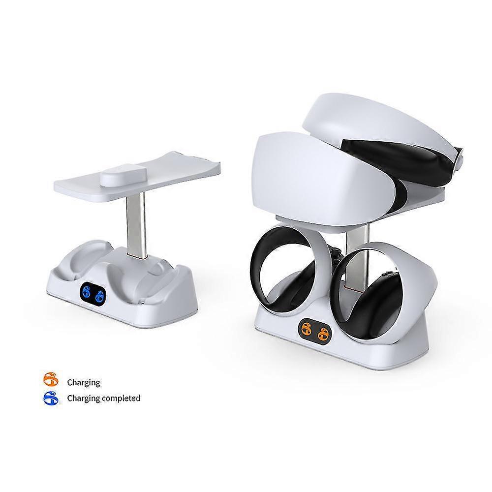 Base de carga con luz de pantalla compatible con Ps5 Vr2, base de carga de mango con soporte para gafas plegables