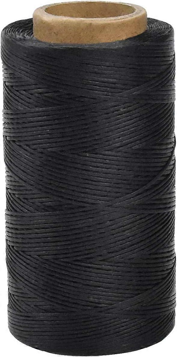 Sytråd i läder 150D 1 mm Vaxad virkning (Svart)