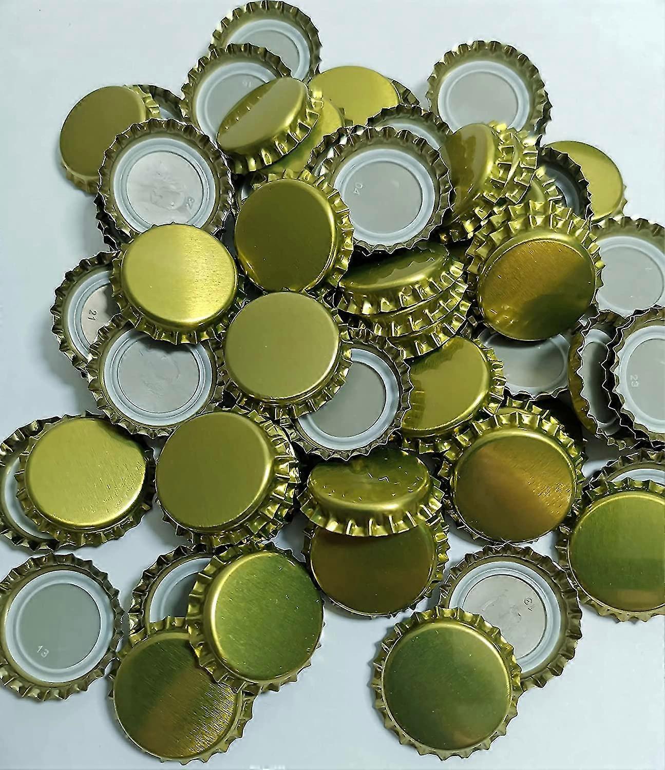Kronkapsylar Metallic - 100-pack - Ölbryggning (guldfärgade kronkapsylar)