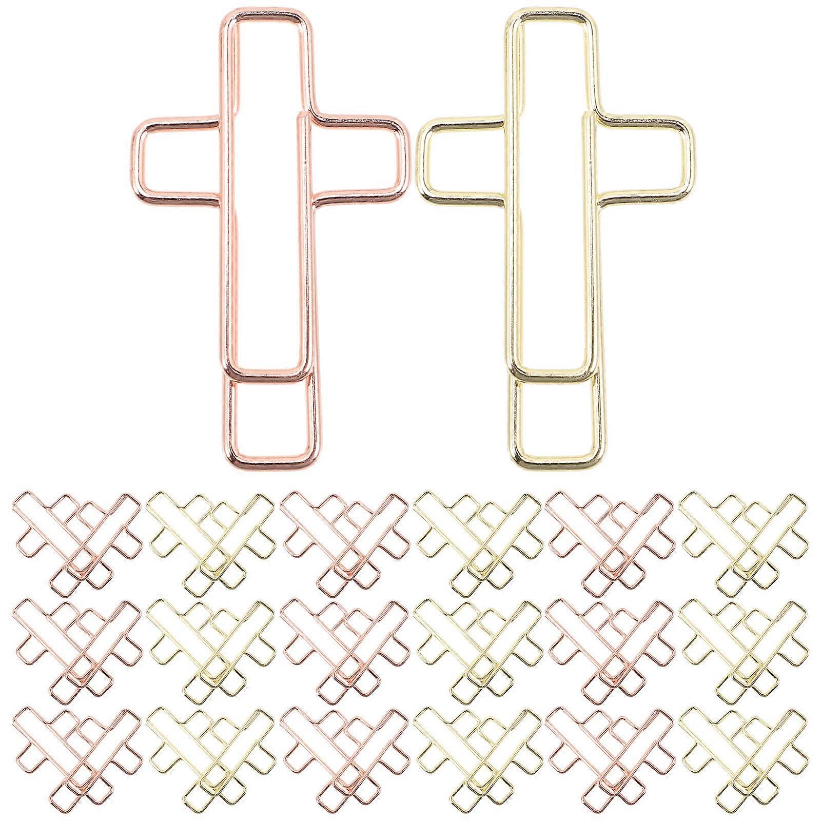 100Pcs Paper Clips Cross Shaped Paper Clips Novelty File Clips Exquisite Small Document Paper Clips