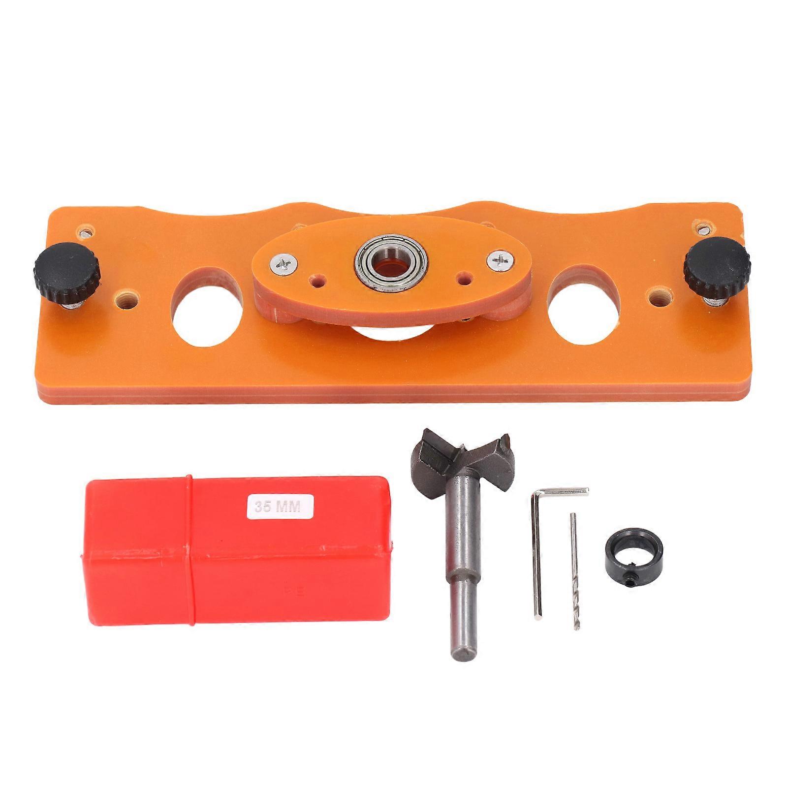 Door Hinge Jig, 35mm Locking Cabinet Hinge Jig Mortiser, Hinge Installation Kit Hinge Router Template Door Hinge Drilling Positioner for Woodworking