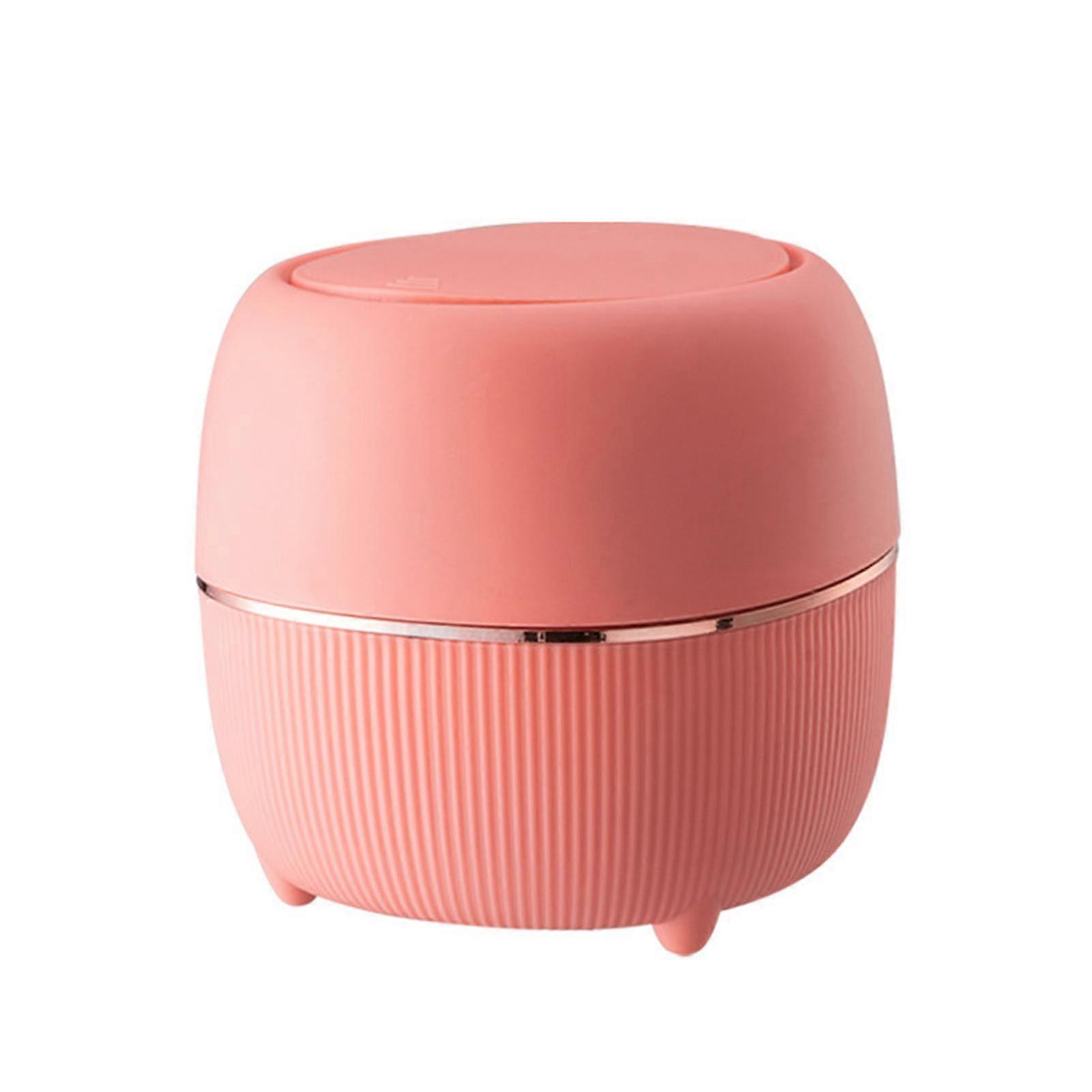 Desktop Trash Can Round Pressing Type With Lid Large Caliber Mini Garbage Bin Wastebasket For Household-MXBC