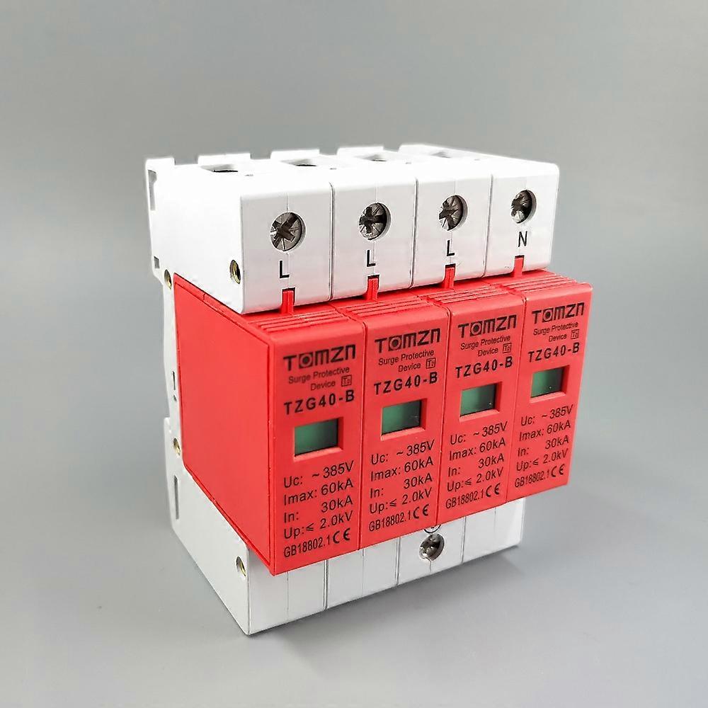 SPD 3P + N 30KA ~ 60KA B ~ 385VAC Protecteur de surtension de maison Dispositif de protection d’arrimage basse tension