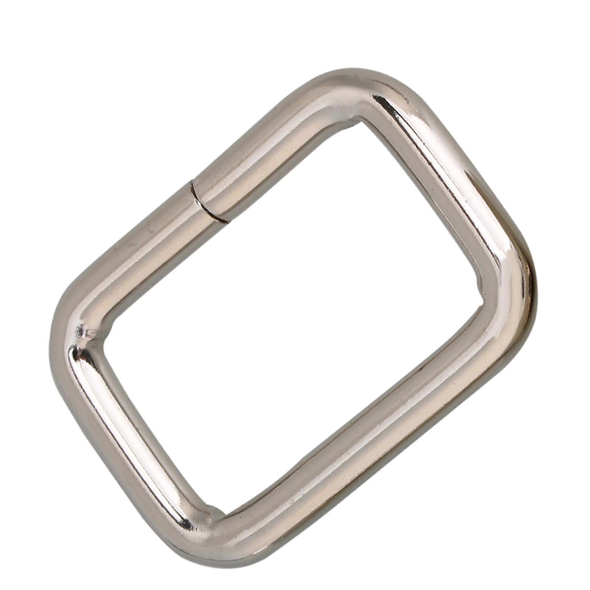 20pcs Silver Rectangle Metal Dee Ring D Webbing Belt Ribbon Buckle For 25mm