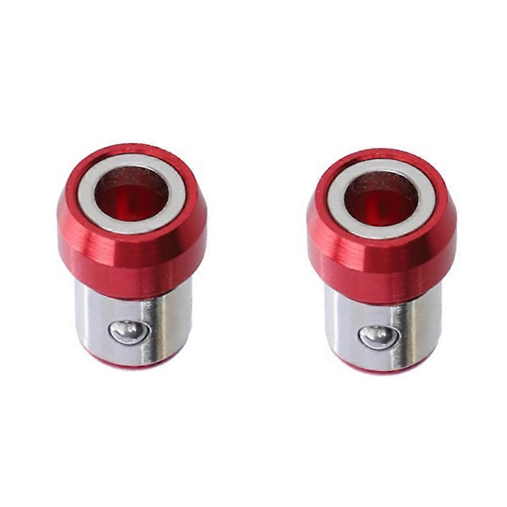 2pcs/5pcs Metal Screwdriver Magnetic Ring 21*15mm Red 1/4" Hex Bit Tool Screw Bits