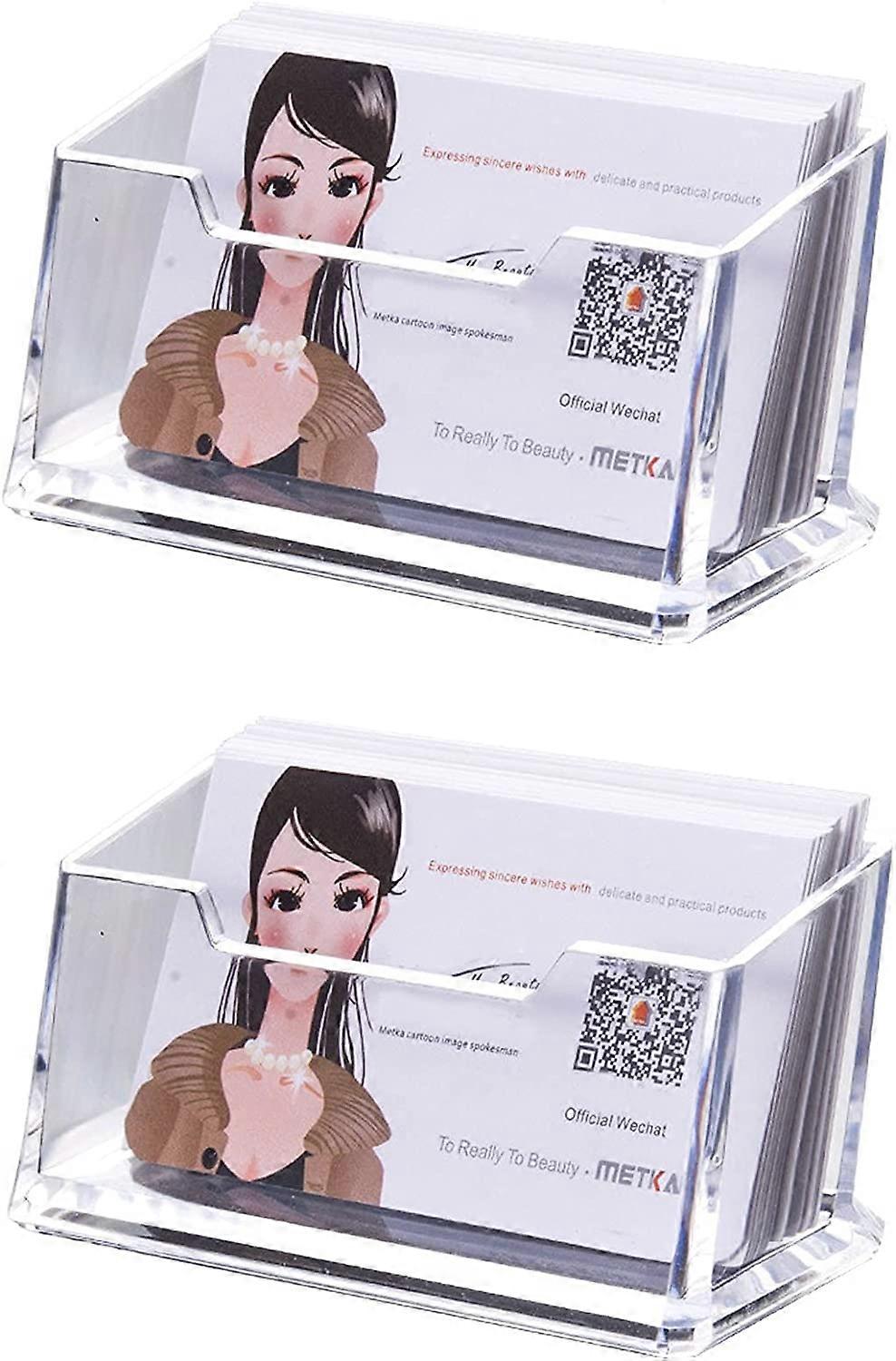 2 Pcs أصحاب بطاقات الأعمال الصغيرة، حامل حامل بطاقة الأعمال، أصحاب بطاقات الأعمال المكتبية، حامل بطاقة العمل واضحة