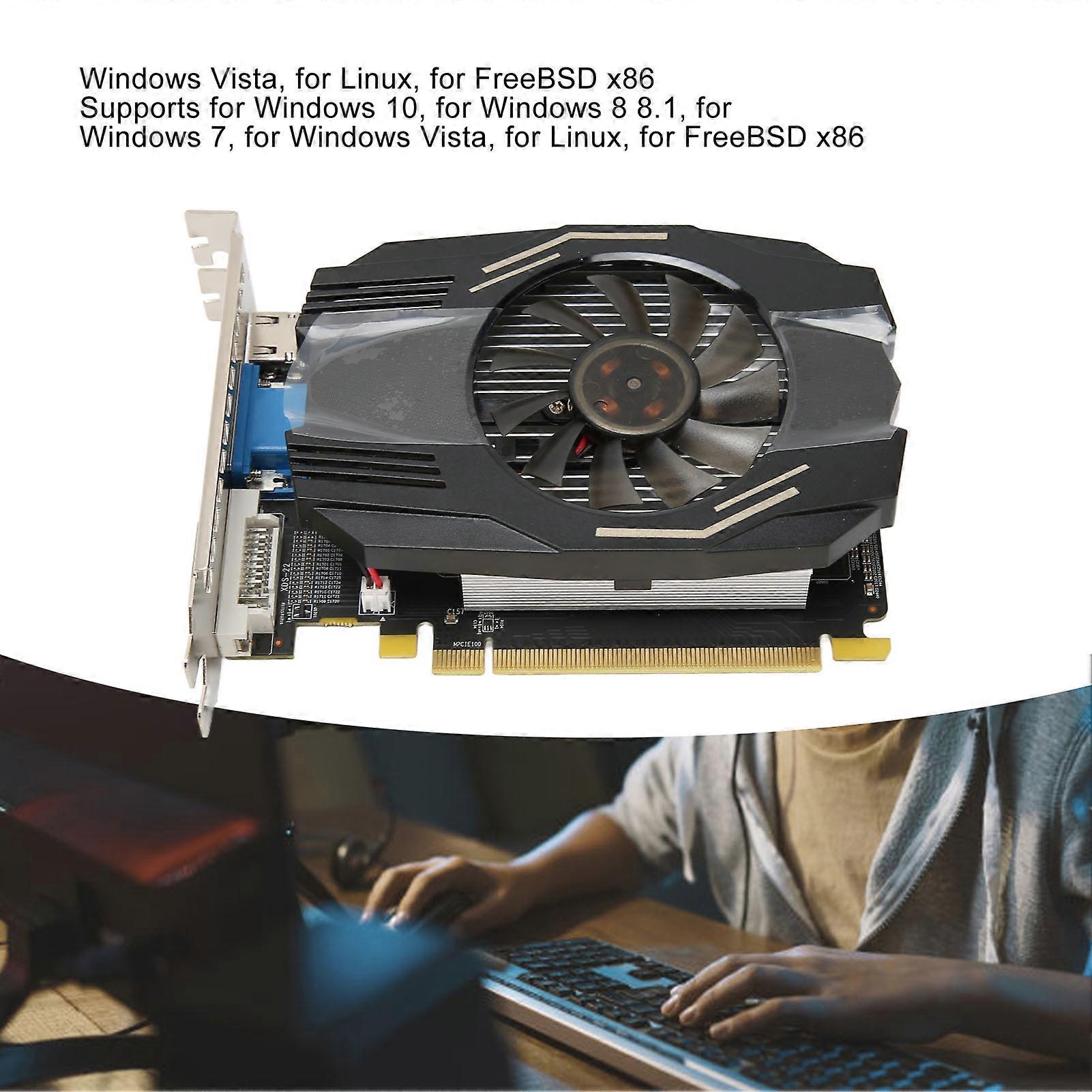 HD 7670 1GB GDDR5 grafikkort med blæser 128bit support DVI VGA HD Multimedia Interface GPU grafikkort til spil arbejde