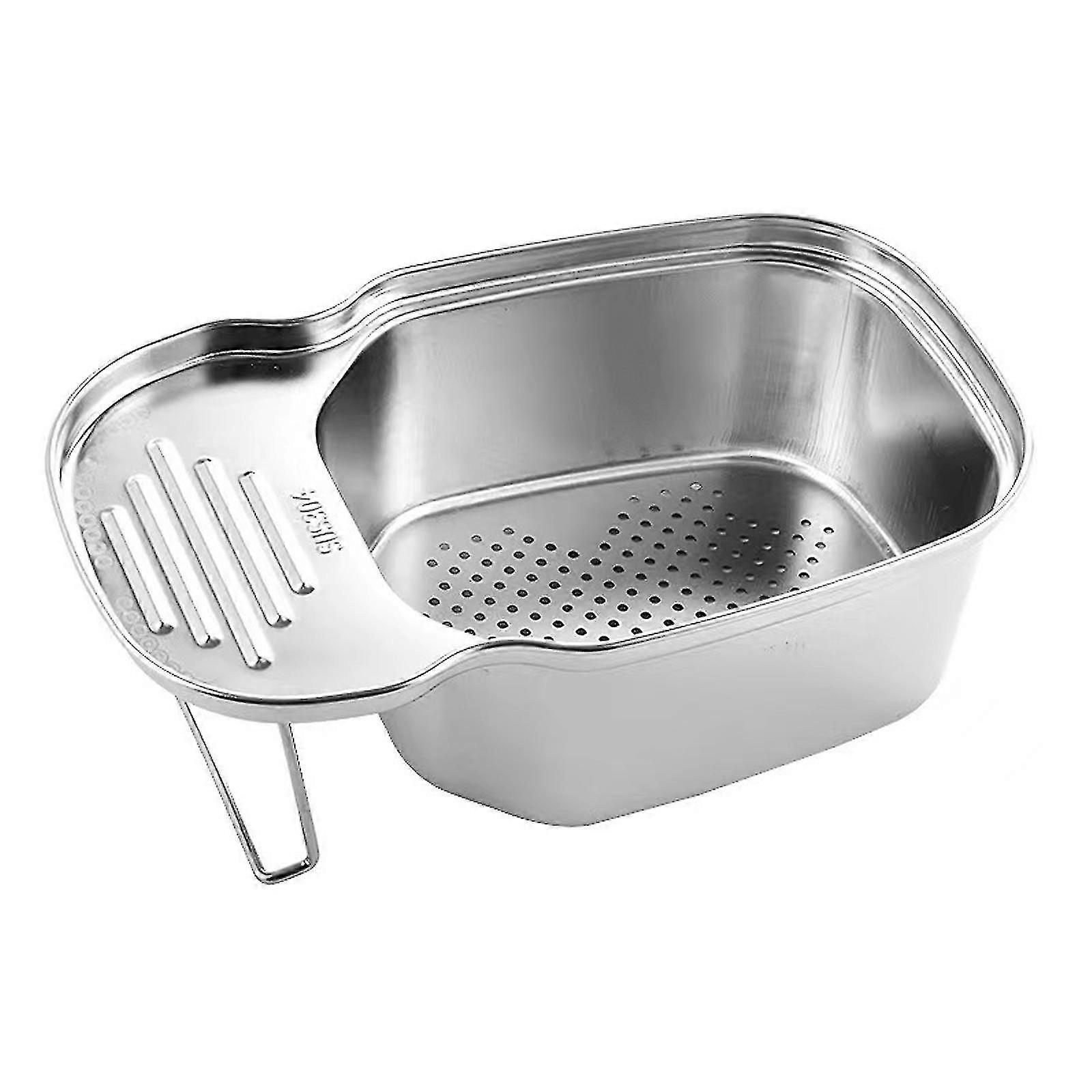 Stainless Steel Sink Drain Filter Basket Multifunctional Hanging Sink Filter Colander Drain Basket For Filtering Kitchen Waste And Washing Vegetables