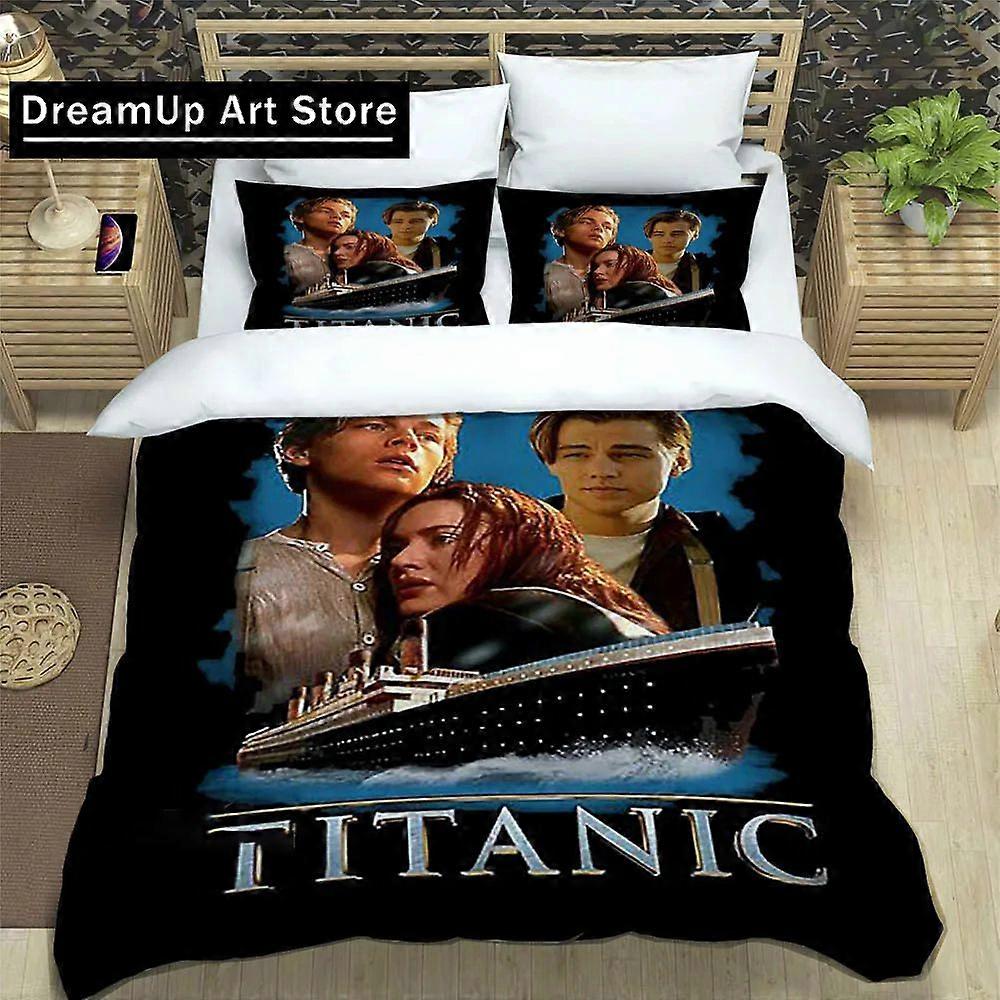 a3459 Lakan Titanic Leonardo DiCaprio Sängkläder Set Pojkar Flickor Påslakan Örngott Säng Vuxen Mode 3-delat sängkläder set (1 påslakan + 2 