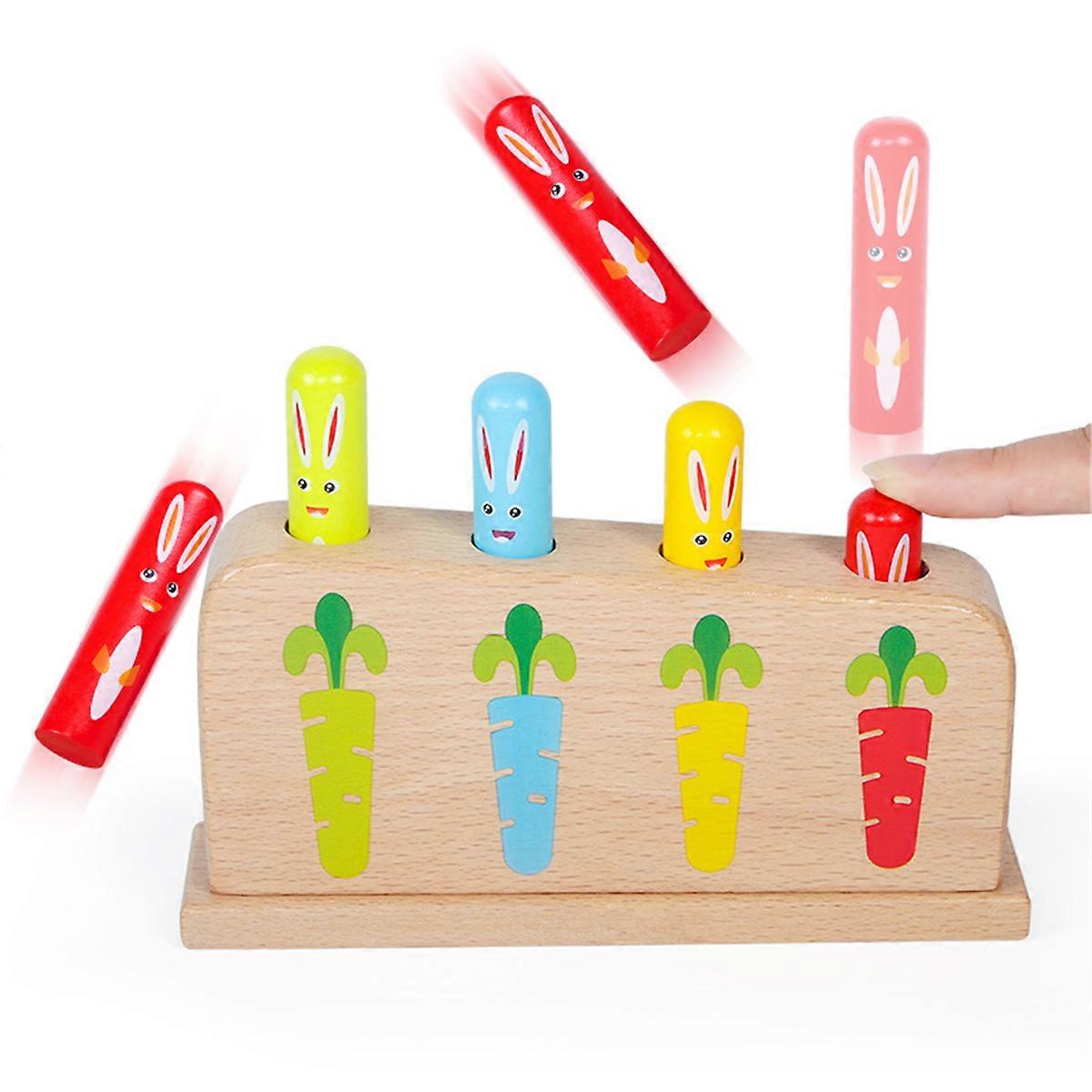 Ejection Toy Desktop Jumping Rabbit Stick Block Toy Family Gathering Playset