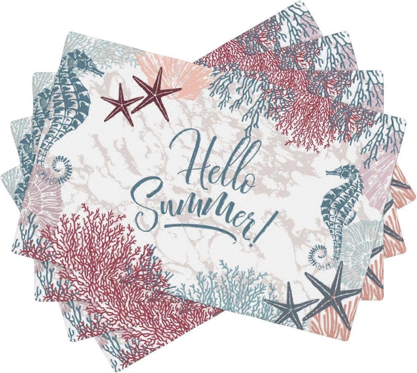 Linki Étoiles de mer Sets de table pour table de cuisine Style côtier Thème de plage d’été hippocamp