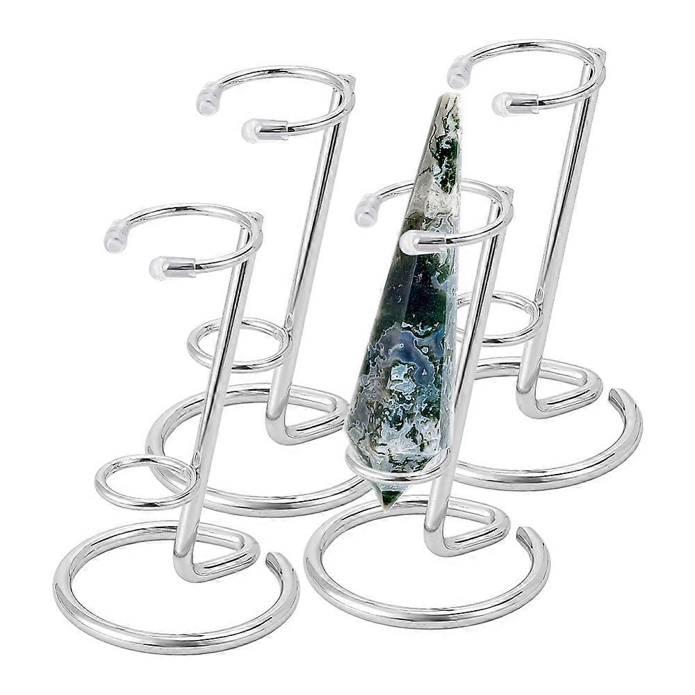Iron Crystal Wand Display Stand Holder Platinum 6.1x9.5cm Inner Diameter: 29.5mm
