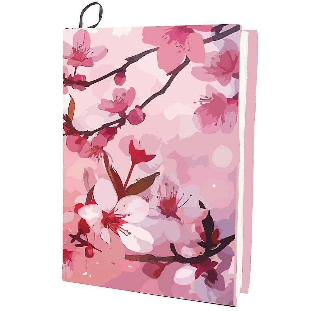 Polyester Book Covers Elastic Notebook Wraps Rectangle March Cherry Blossom 400x250mm