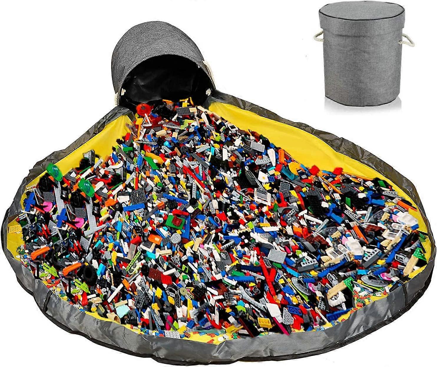 Toy Storage Basket for Kids ,Children Toy Play Matt, Portable Drawstring Container Durable & Quick Storage for Kids (Grey)