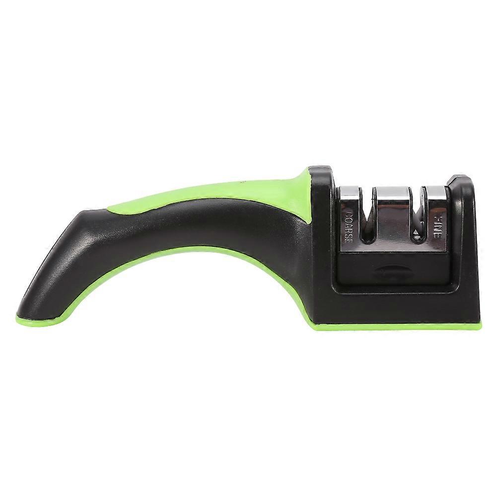 Professional Knife Sharpener 2 Stage Sharpening System Practical Kitchen Tool with Handle Green