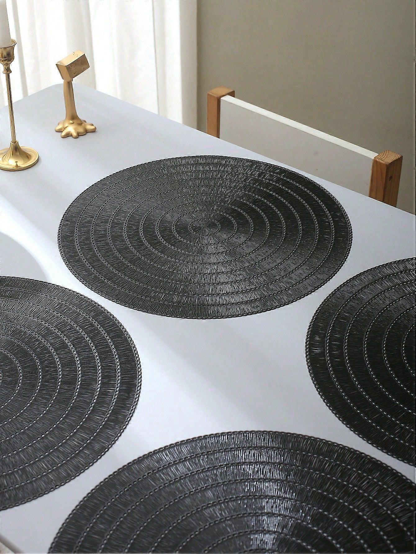 סט פלייסמטים של 4 מחצלות PVC לשולחן מטבח פנימי / חיצוני רחיץ עמיד בחום שטיחוני שולחן אוכל לניגוב לקמפינג, פסטיבל,