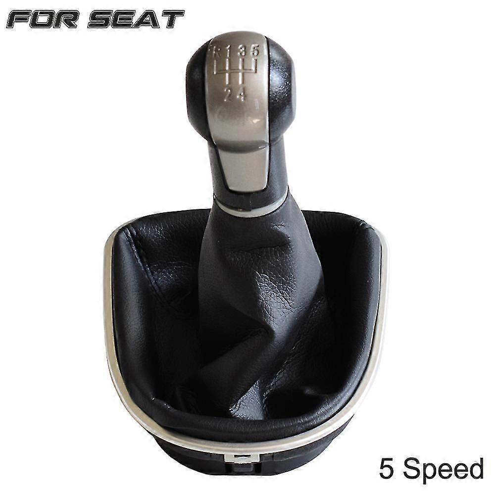 Seat Leon 1p 2005 2006 2007 2008 2009 2010 2011 2012 auton styling 5-vaihteinen auton vaihdekeppi vaihdekeppi nahkatavaratilalla