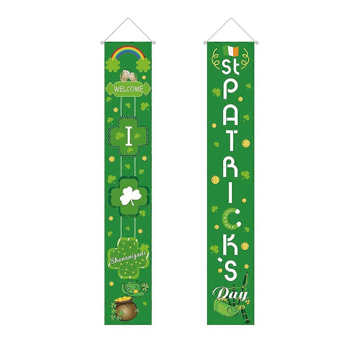 Lucky Shamrock Door Decor Duo - Irish Green Flags