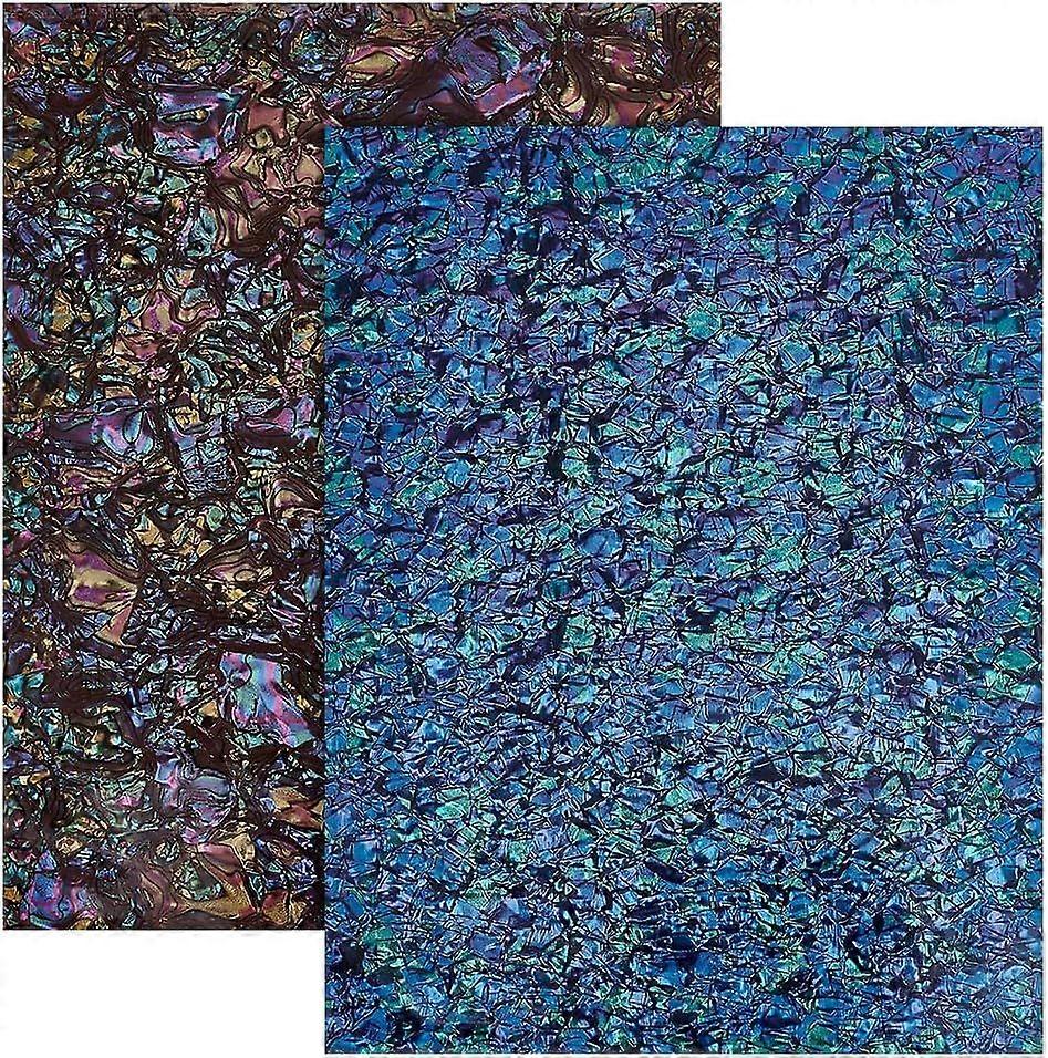 2 Sheets Abalone Shell Stickers 2 Colors Imitation Abalone Hand Stickers for Craft Self Adhesive Removable Wallpaper Rectangle Abalone Shell Stickers