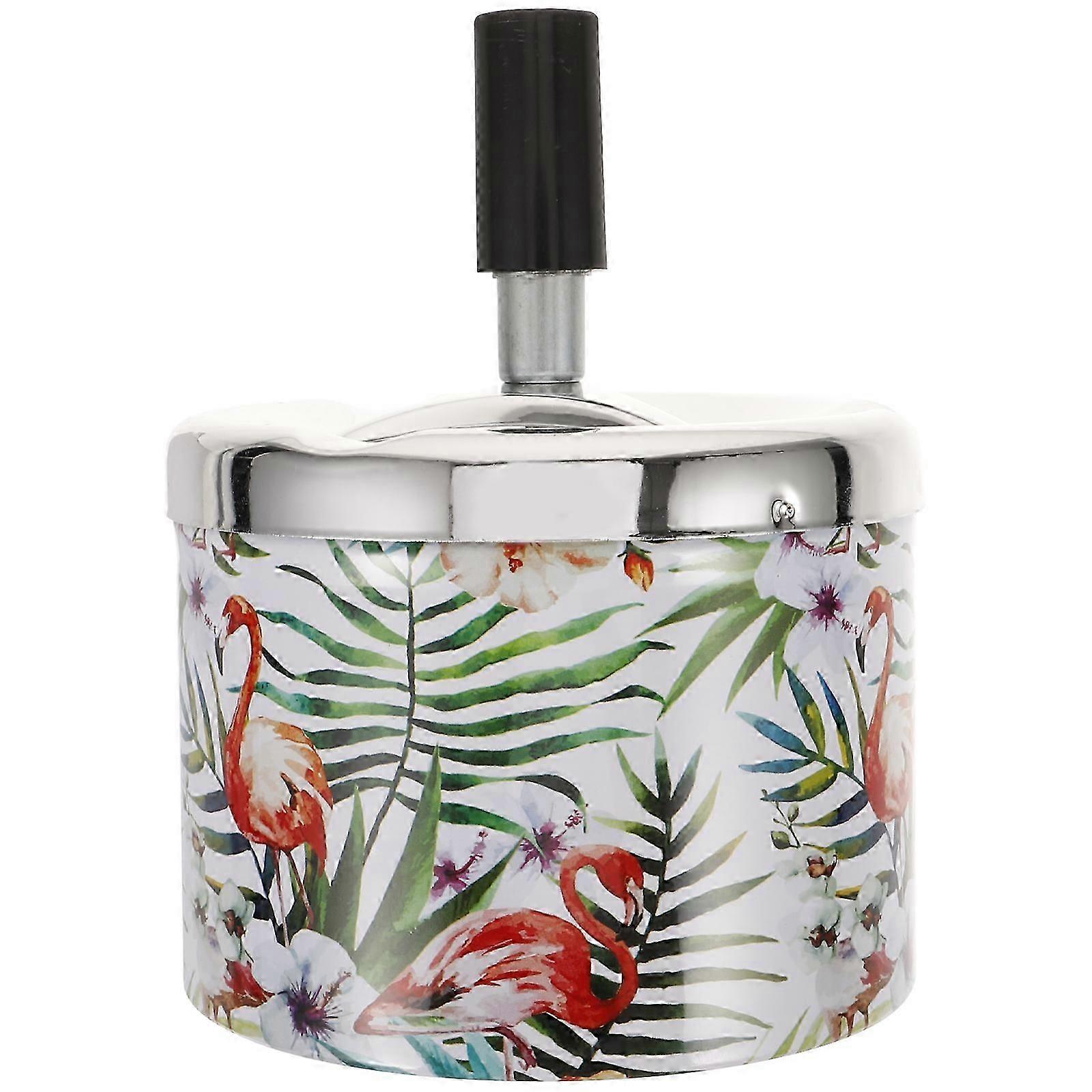 Home Ashtray Flamingo Pattern Automatic Ashtray Automatic Extinguishing Ash Holder