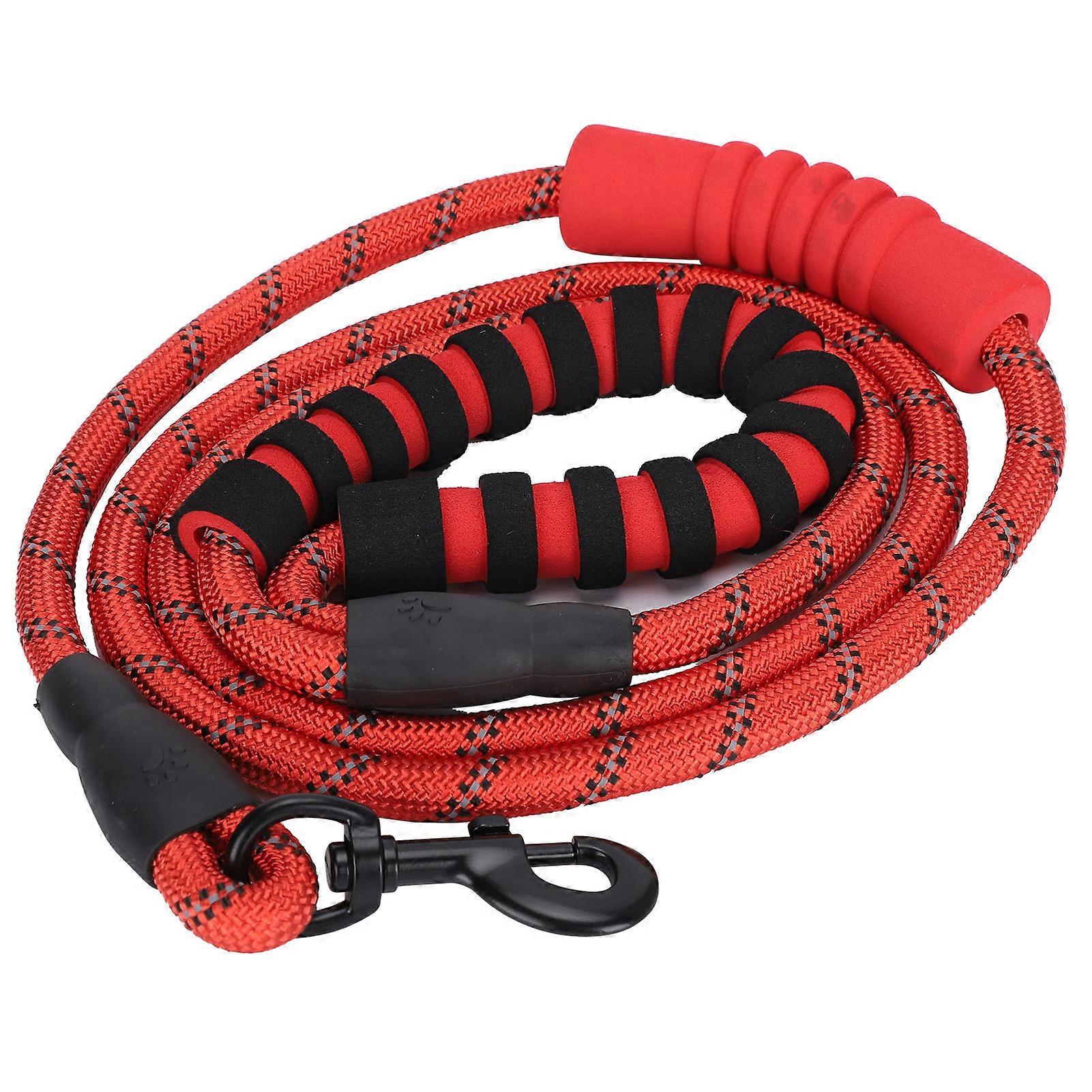 Reflective Nylon Dog Leash 177cm Lightweight Pulling Strap Red