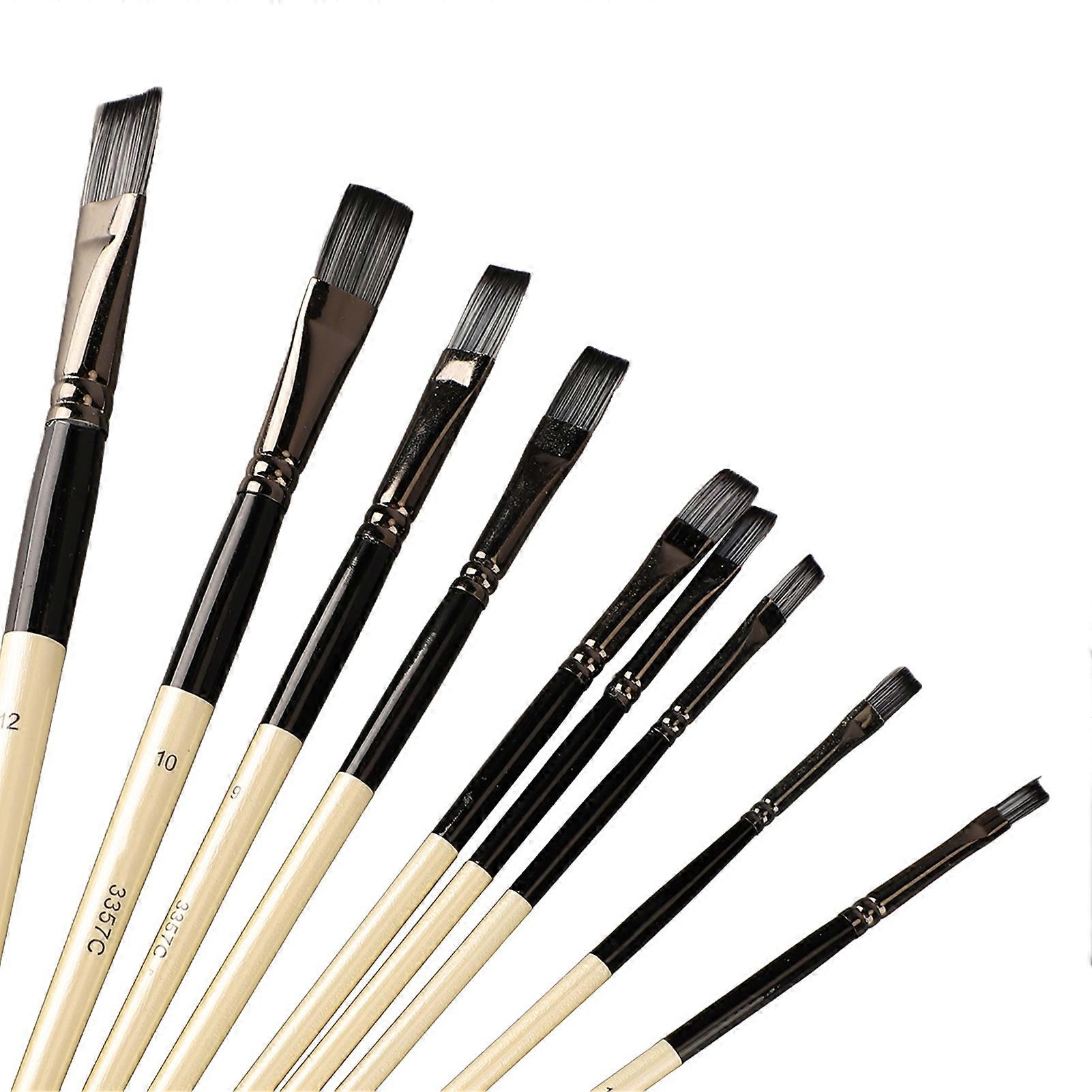 Pcs Acrylic Paint Brush Set, Handmade Soft Elastic Nylon Hair Brushes for Beginners, for Oil and Acrylic Painting
