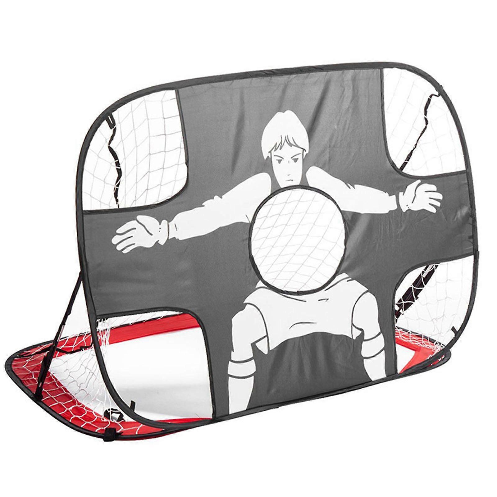 Folding Popup Soccer Goal Set for Backyard Training Portable Football Goal Net for Children Mini Soccer Net for Shooting Red