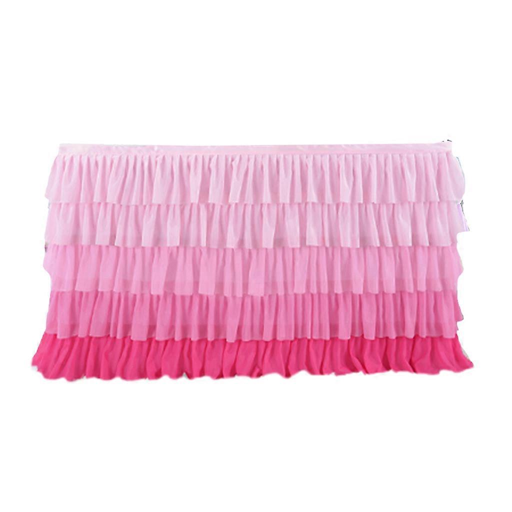 Jupes de table pour décors de table rectangulaires Plinthe de table Couverture Douche de bébé Mariage Anniversaire Décoration de la maison Fournitures de fête Cinq couches de dégradé