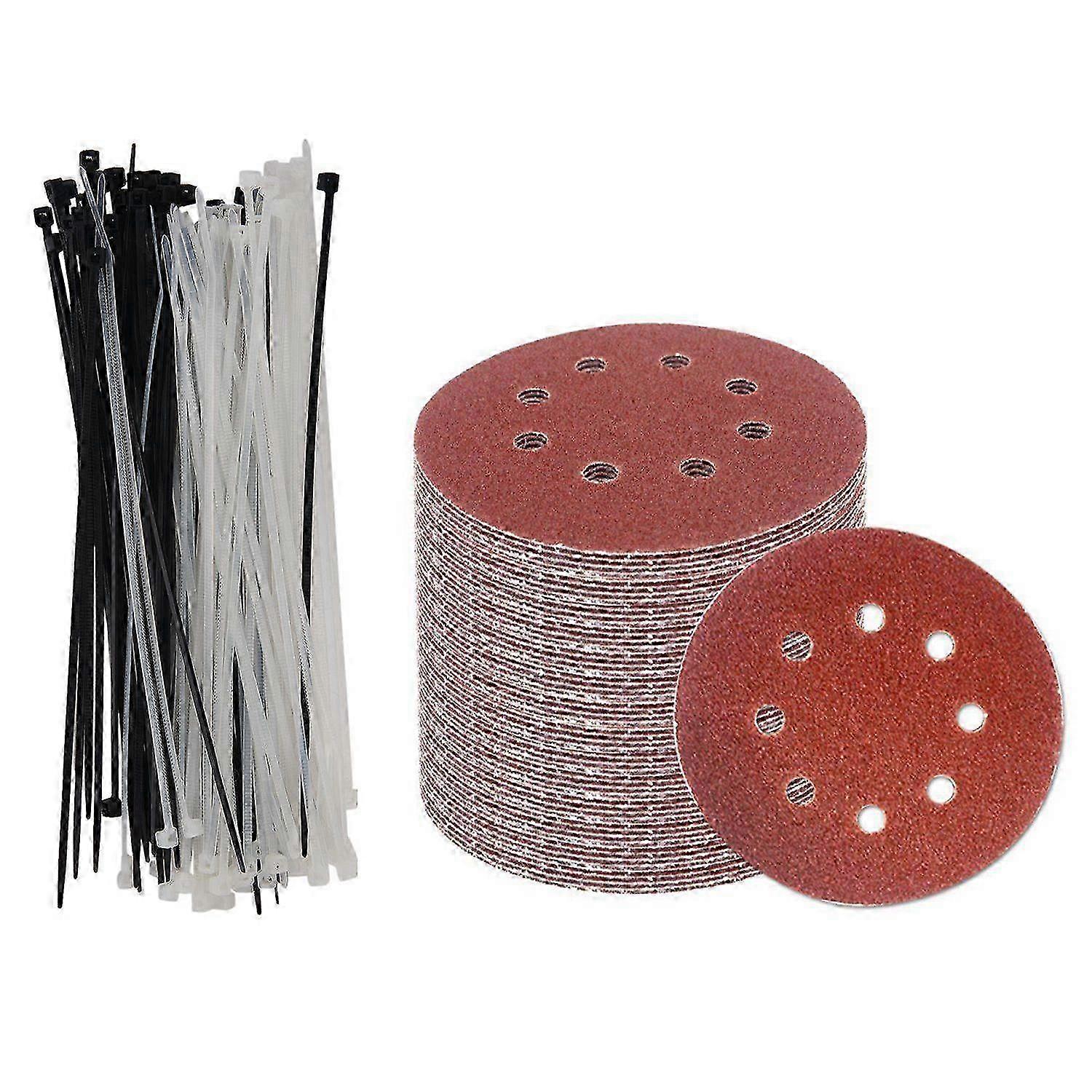160 Pcs Acessórios: 60 Pcs Discos de Lixa de 5 Polegadas Lixa Sortida 60 80 120 180 240 320 Grits