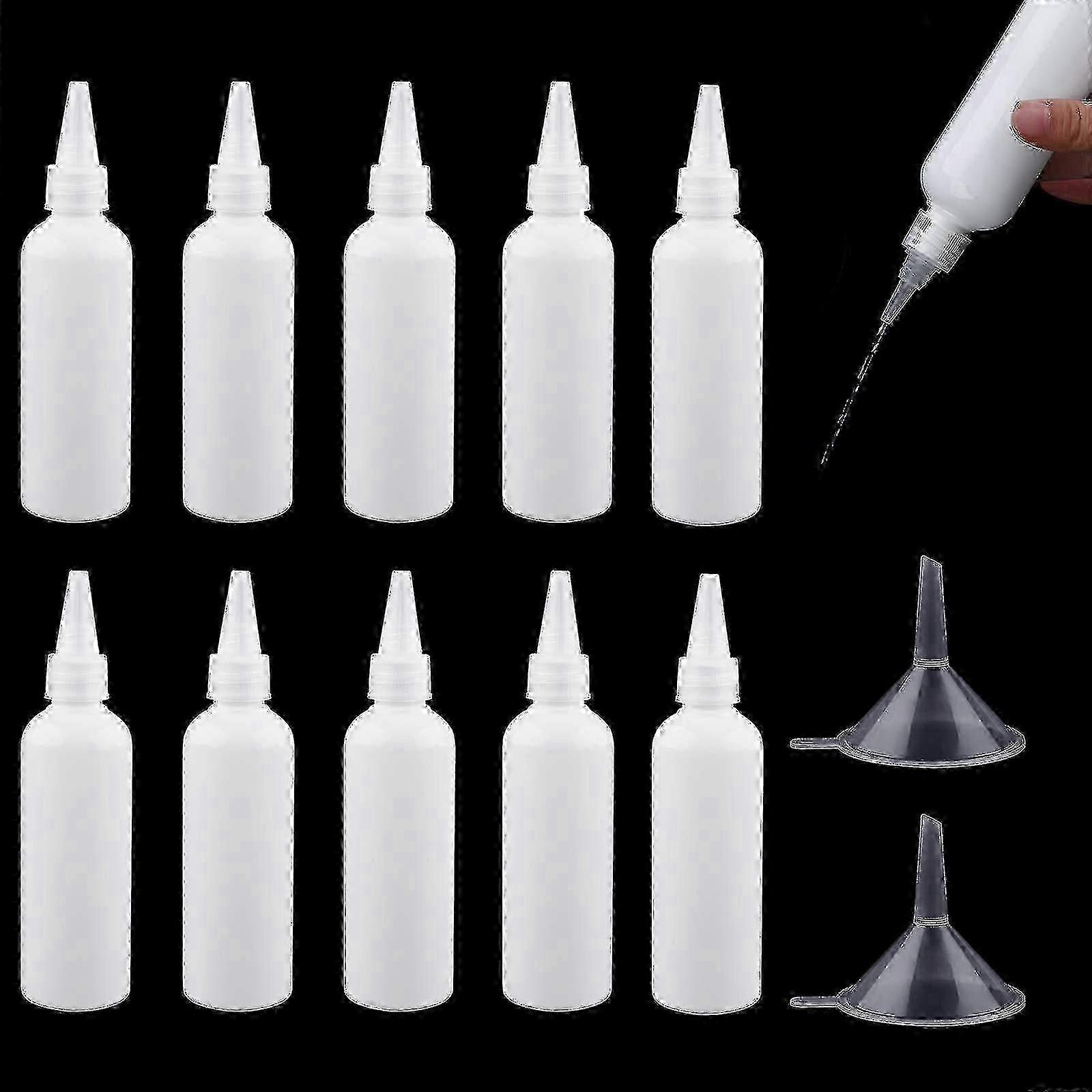 10 Pcs Plastic Squeeze Bottles 100ml Small Squeeze Condiment Bottles Dispensing Bottles Plastic Squeezable Liquid