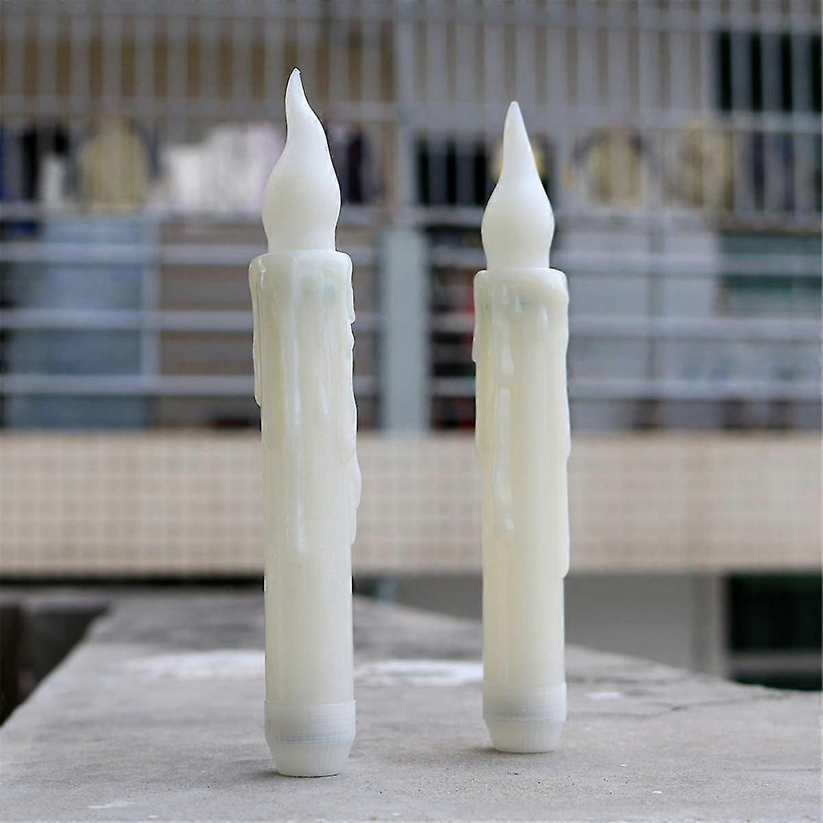 2 Buttons Remote Control Long Pole Electronic Simulation Candle Lights LED Candle Lights Yellow Fla