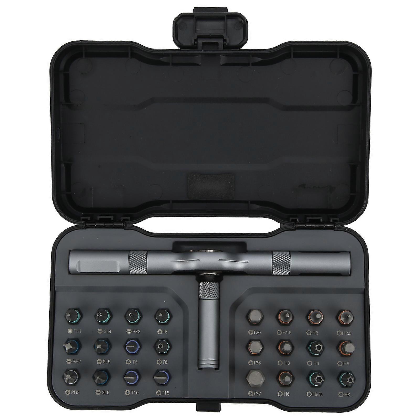 Ratschen-Schraubendreher-Set 24-in-1-Bit-Mehrzweck-Reparaturwerkzeug Manuelle Hardware mit Griff RS1
