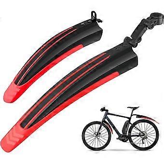 Bike Mudguard Set, Portable Adjustable Road Mountain Bike Bicycle Cycling Tires Front and Rear Mud Guard Fenders for MTB Mountain Road Bike