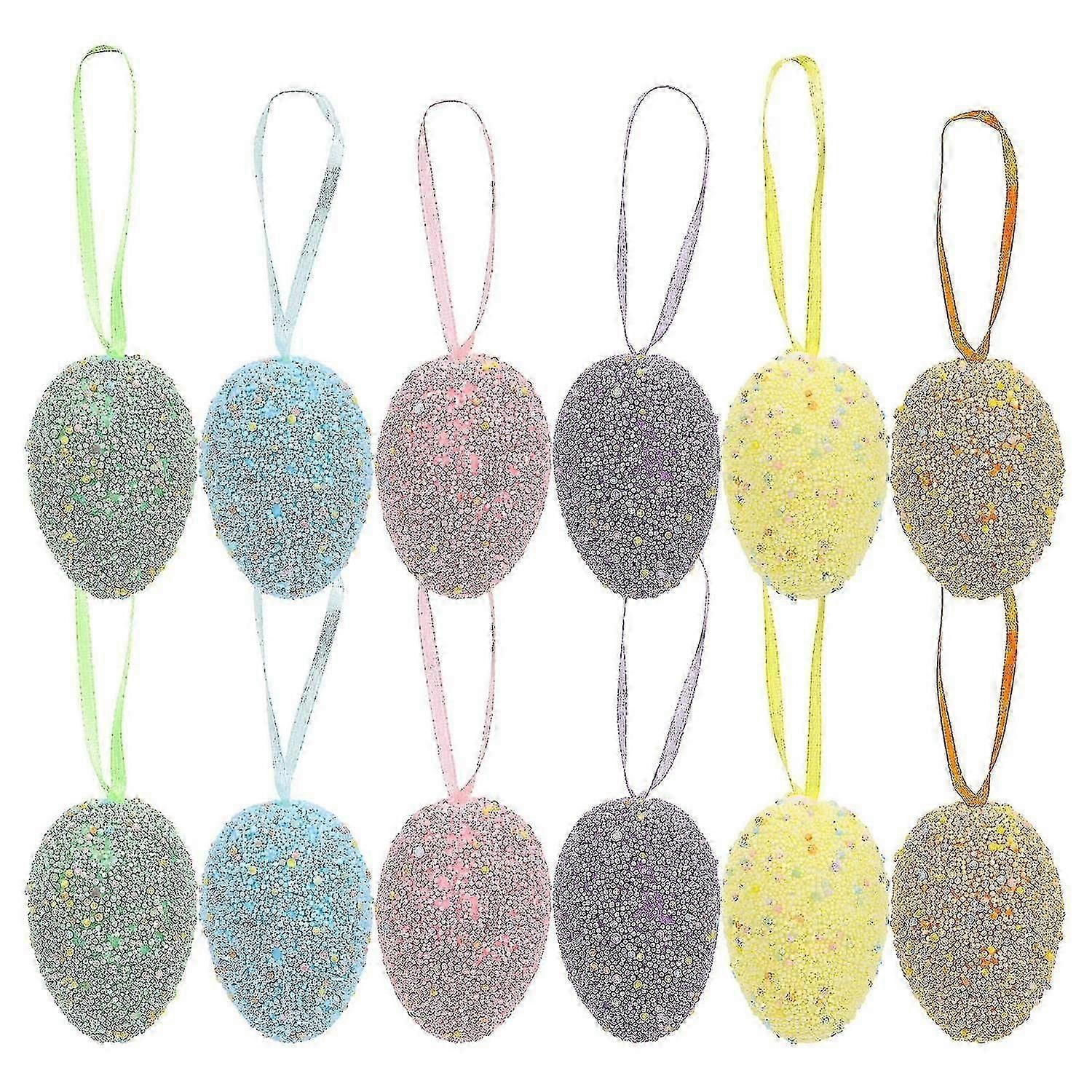 12pcs Easter Egg Accessories Easter Party Kids Toys Foams Easter Egg Decors