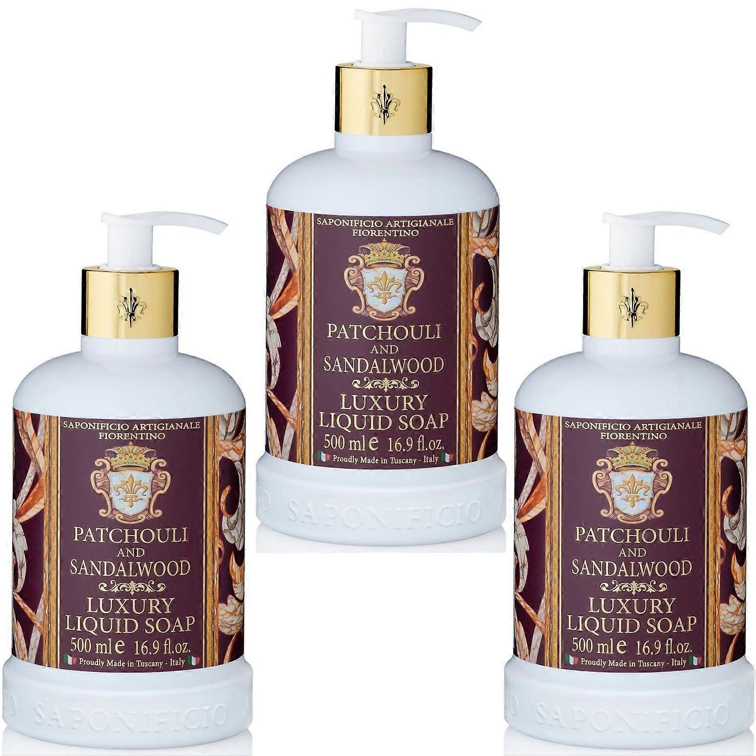 Saponificio Artigianale Fiorentino Patchouli & Sandalwood Hand Wash Set 3Pcs