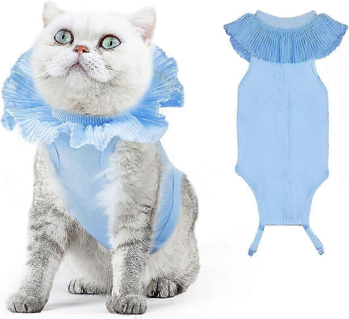 Cat Surgery Recovery Suit, Breathable Surgical Recovery Shirt for Abdominal Wounds, Pet Clothing Anti Licking E-Collar Alternative