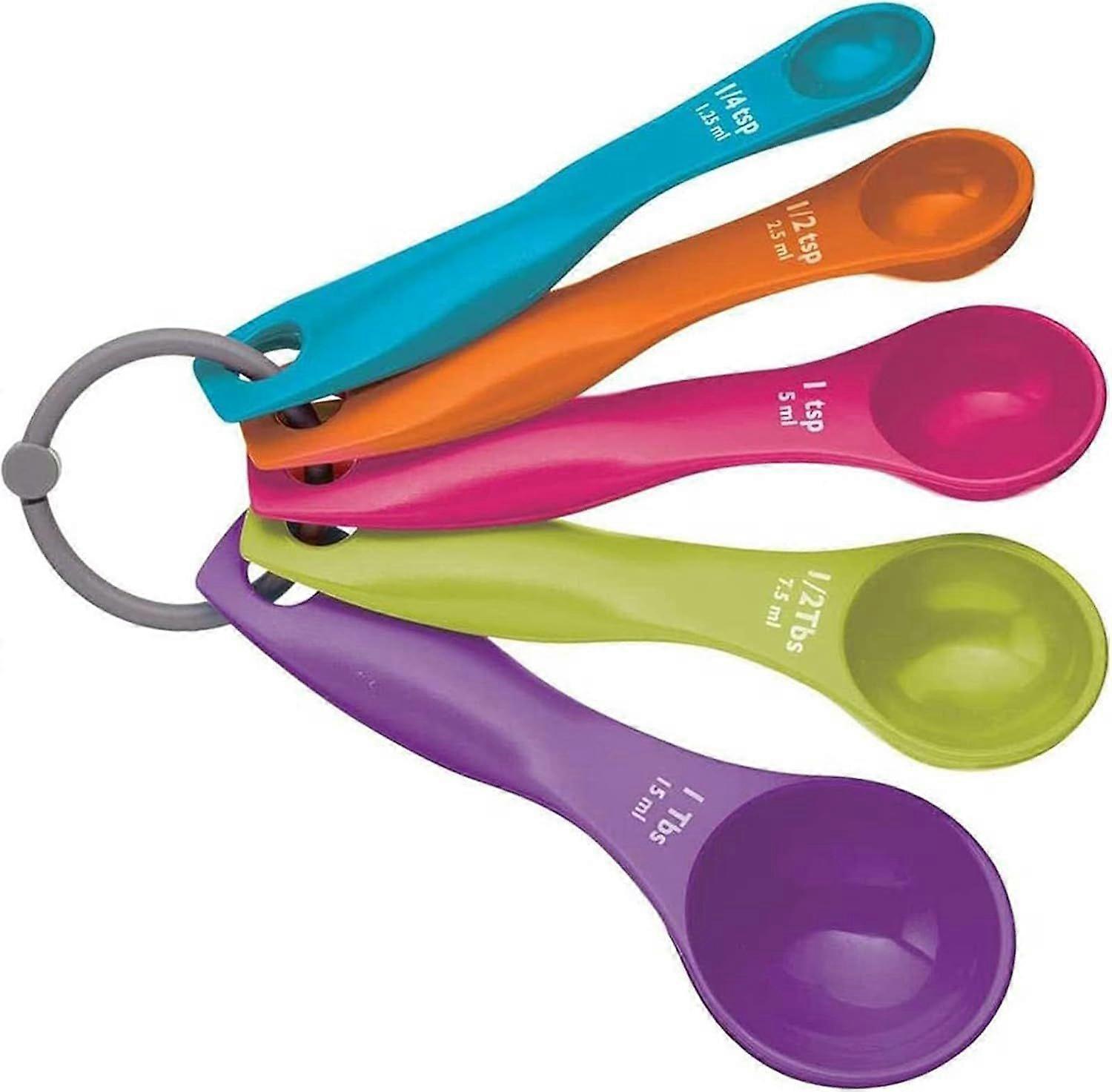 Set of multi-colored measuring spoons - Ideal for baking and cooking