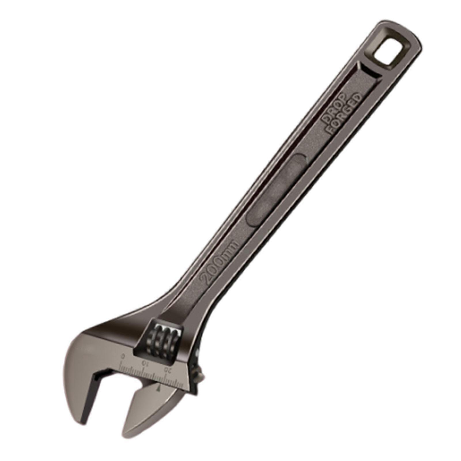 8-18inch Adjustable Wrench Wide Jaw Opening Precise Jaw Design Grips Measurement Scales Engraved on the Tool 8 inches