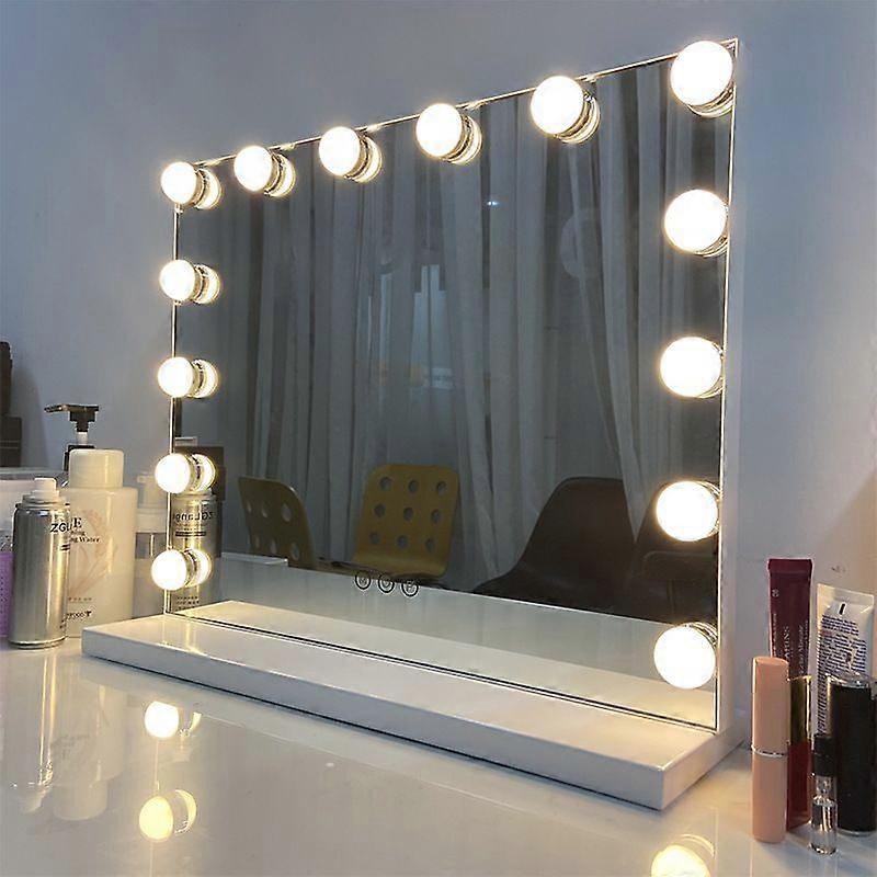 Mirror light kit with 14 light bulbs for dressing table, dimmable Hollywood LED mirror, USB dressing light with switch and cable, 3 colours and 10 bri
